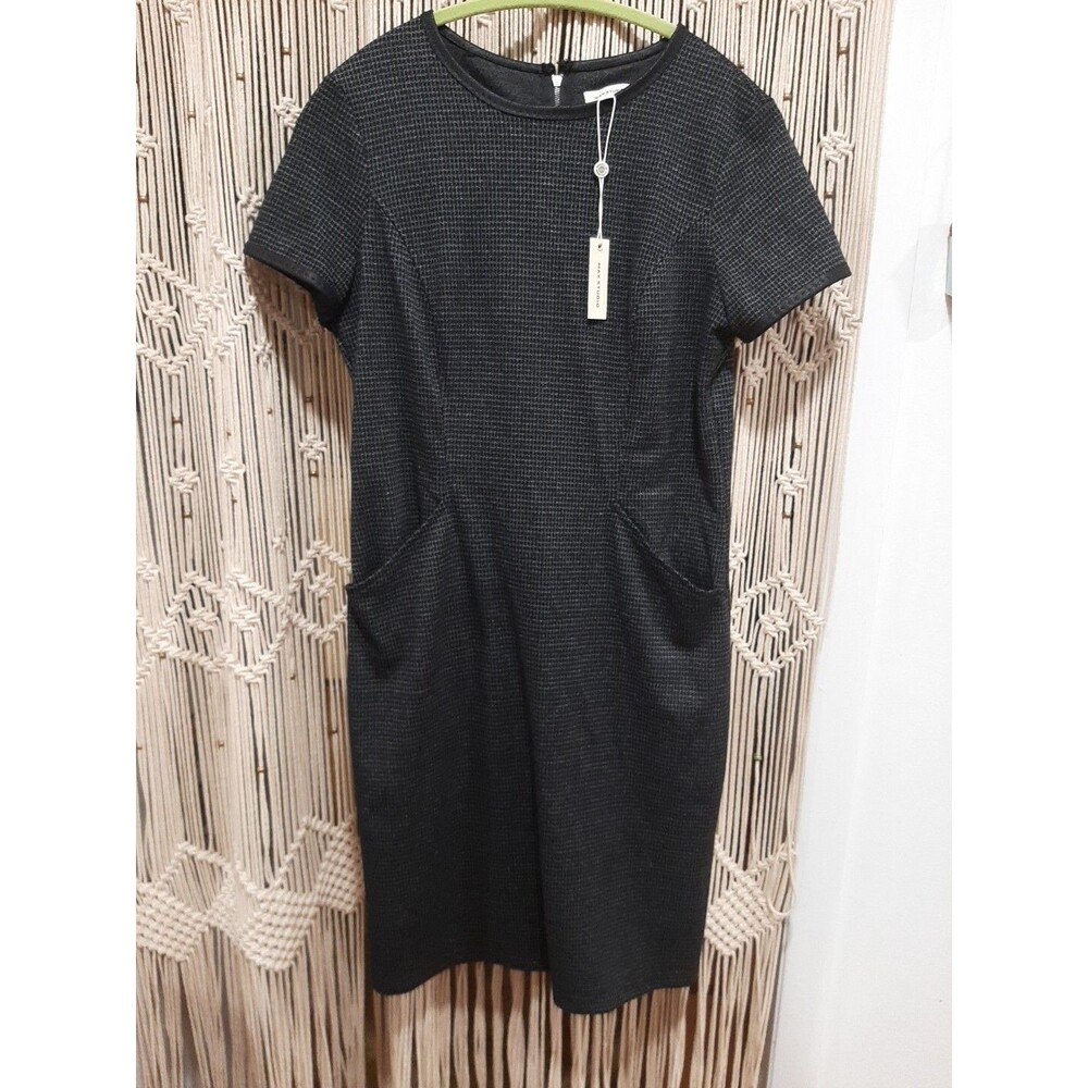 NWT Max Studio Gray Office Dress Soft Comfy Knee Length Fall/Winter Houndstooth